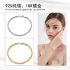S925 Sterling Silver Geometric Byzantine Flat Bracelet Electroplated Unisex Hand Jewelry