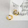 S925 Sterling Silver Geometric C Shape Hoop Earrings Electroplated Minimalist Light Luxury Statement Jewelry