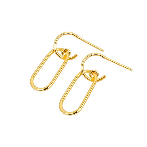 S925 Sterling Silver Geometric Chain Earrings Minimalist Style Delicate Drop Earrings For Women And Students