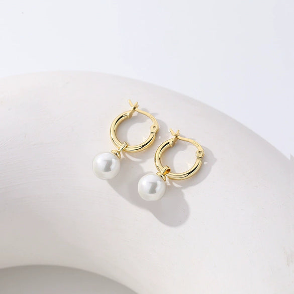 S925 Sterling Silver Geometric Circle Electroplated Women's Earrings
