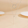 S925 Sterling Silver Geometric Circle Necklace With Inlaid Zircon Fashion Simple Light Luxury Niche Design Double Clavicle Chain For Women