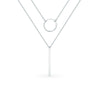 S925 Sterling Silver Geometric Circle Necklace With Inlaid Zircon Fashion Simple Light Luxury Niche Design Double Clavicle Chain For Women