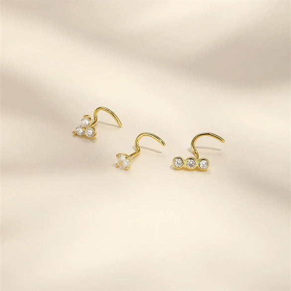 S925 Sterling Silver Geometric Closed Puncture Ring For Women With Electroplating