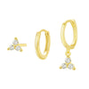 S925 Sterling Silver Geometric Clover Women's Electroplated Earrings