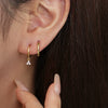 S925 Sterling Silver Geometric Clover Women's Electroplated Earrings