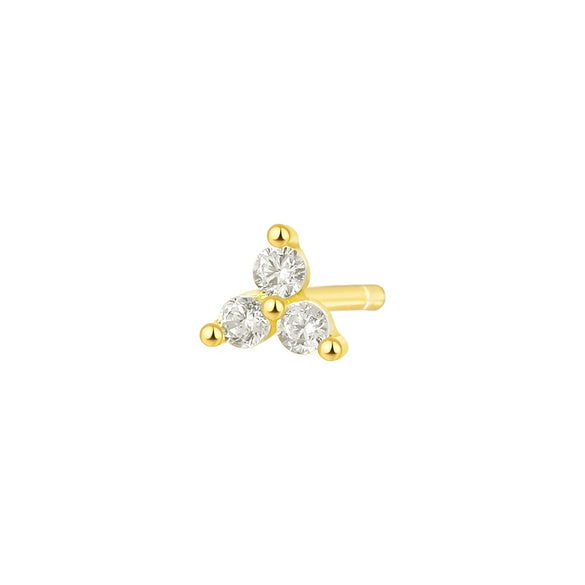 S925 Sterling Silver Geometric Clover Women's Electroplated Earrings