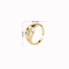 S925 Sterling Silver Geometric Colored Gem Inlaid Opening Ring For Women