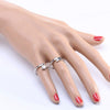 S925 Sterling Silver Geometric Couple Ring Adjustable Open Band Electroplated Wedding Ring For Unisex Adults