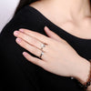 S925 Sterling Silver Geometric Couple Ring Adjustable Open Band Electroplated Wedding Ring For Unisex Adults