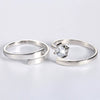 S925 Sterling Silver Geometric Couple Ring Adjustable Open Band Electroplated Wedding Ring For Unisex Adults