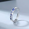 S925 Sterling Silver Geometric Couple Ring Simple Adjustable Open Ring With Electroplated Finish For Men And Women