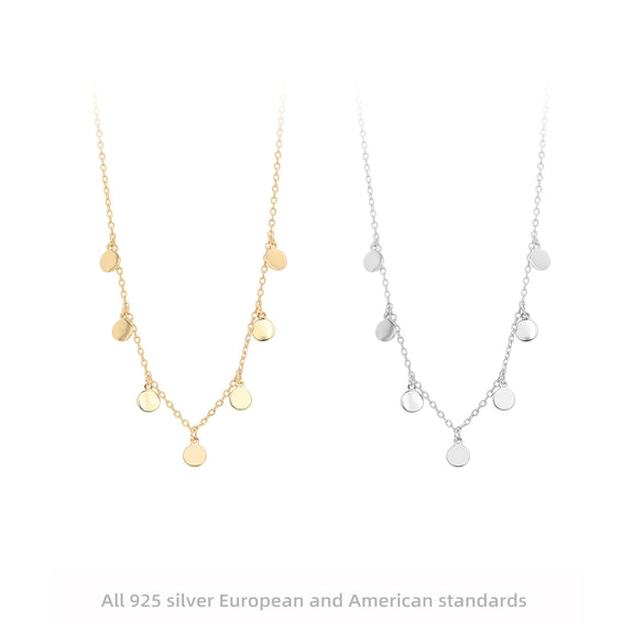 S925 Sterling Silver Geometric Cross Chain Necklace For Women With Electroplating