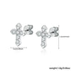 S925 Sterling Silver Geometric Cross Earrings With Electroplating