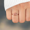 S925 Sterling Silver Geometric Crown Ring For Women With Electroplating