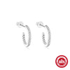 S925 Sterling Silver Geometric Cshaped Wave Electroplated Diamond Stud Earrings For Women