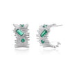 S925 Sterling Silver Geometric Cshaped Zircon Earrings Electroplated Women's Jewelry