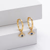 S925 Sterling Silver Geometric Devil's Eye Women's Earrings Niche Design Ins Cold Style