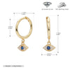 S925 Sterling Silver Geometric Devil's Eye Women's Earrings Niche Design Ins Cold Style