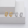 S925 Sterling Silver Geometric Diamond Earrings For Women