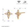 S925 Sterling Silver Geometric Diamond Mangxing Earrings For Women With Electroplating Design