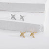S925 Sterling Silver Geometric Diamond Mangxing Earrings For Women With Electroplating Design