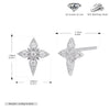 S925 Sterling Silver Geometric Diamond Mangxing Earrings For Women With Electroplating Design