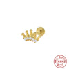 S925 Sterling Silver Geometric Diamond Pearl Ear Bone Nail Auricle Flat Head Thread Body Piercing Earrings With Environmental Protection Electroplating For Women