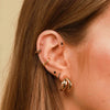 S925 Sterling Silver Geometric Diamond Pearl Ear Bone Nail Auricle Flat Head Thread Body Piercing Earrings With Environmental Protection Electroplating For Women