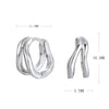 S925 Sterling Silver Geometric Double Ring Earrings Simple Fresh Creative Electroplated