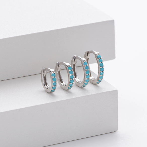 S925 Sterling Silver Geometric Ear Buckle And Round Ear Ring Earrings Electroplated Natural Style Women's And Unisex