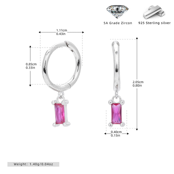 S925 Sterling Silver Geometric Ear Ring Simple Creative For Women