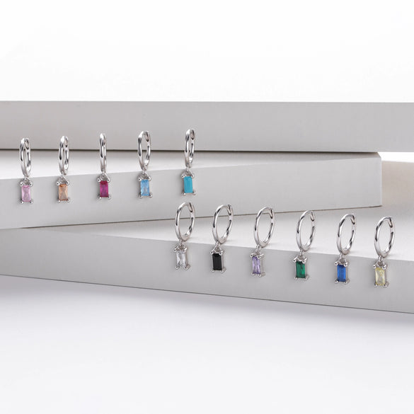 S925 Sterling Silver Geometric Ear Ring Simple Creative For Women