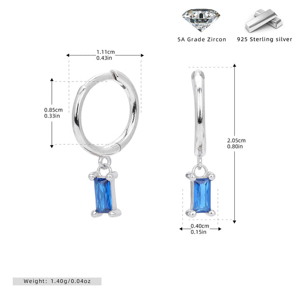 S925 Sterling Silver Geometric Ear Ring Simple Creative For Women