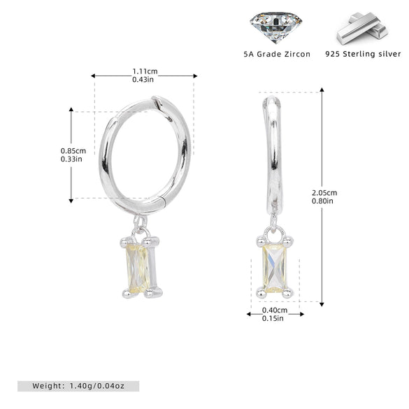 S925 Sterling Silver Geometric Ear Ring Simple Creative For Women