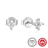 S925 Sterling Silver Geometric Ear Stud Jewelry With Horse Eye Diamond And Color Zircon Electroplated For Women