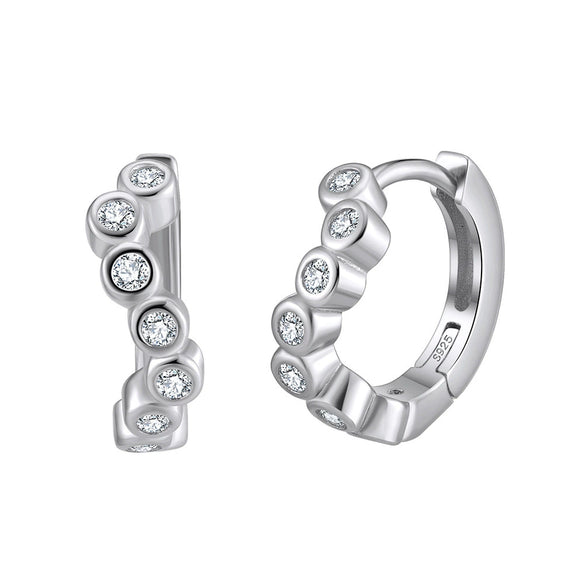 S925 Sterling Silver Geometric Earrings Electroplated Sweet Style