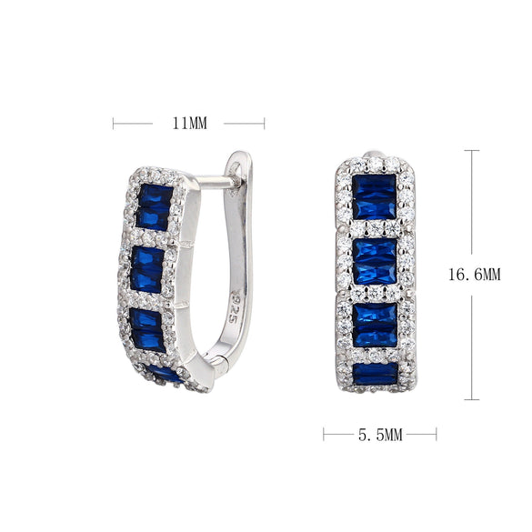S925 Sterling Silver Geometric Earrings Electroplated With Zircon Fashion Simple Style For Women