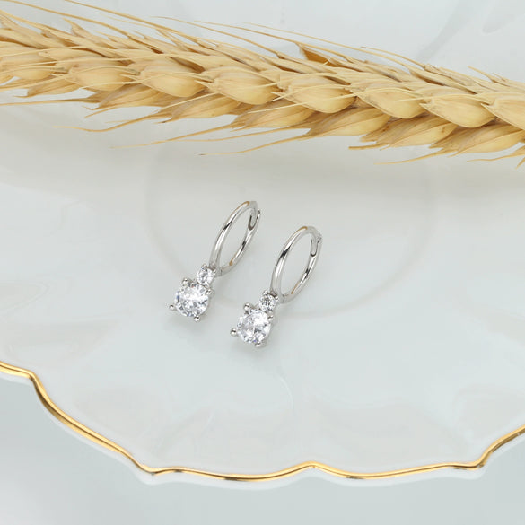 S925 Sterling Silver Geometric Electroplated Earrings For Women