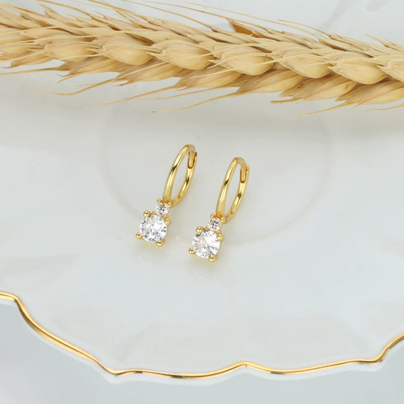 S925 Sterling Silver Geometric Electroplated Earrings For Women