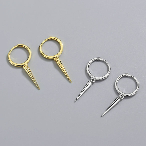 S925 Sterling Silver Geometric Electroplated Female Earrings