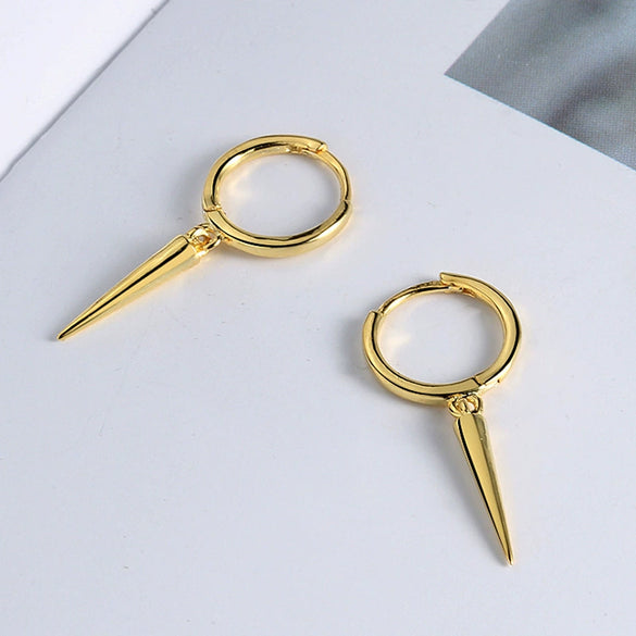 S925 Sterling Silver Geometric Electroplated Female Earrings