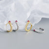 S925 Sterling Silver Geometric Electroplated Stud Earrings