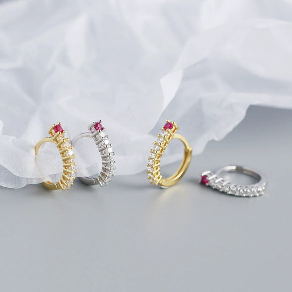 S925 Sterling Silver Geometric Electroplated Stud Earrings