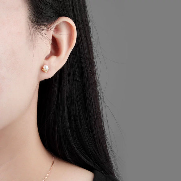 S925 Sterling Silver Geometric Electroplated Women's Earrings Jewelry
