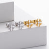 S925 Sterling Silver Geometric Electroplated Women's Earrings