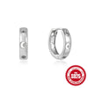 S925 Sterling Silver Geometric Five Pointed Star Moon Earrings With Zircon Inlay And Electroplating For Women
