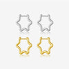 S925 Sterling Silver Geometric Fivepointed Star Electroplated Women's Coil Earrings