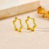 S925 Sterling Silver Geometric Fivepointed Star Electroplated Women's Coil Earrings