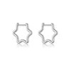S925 Sterling Silver Geometric Fivepointed Star Electroplated Women's Coil Earrings