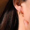 S925 Sterling Silver Geometric Fivepointed Star Electroplated Women's Coil Earrings